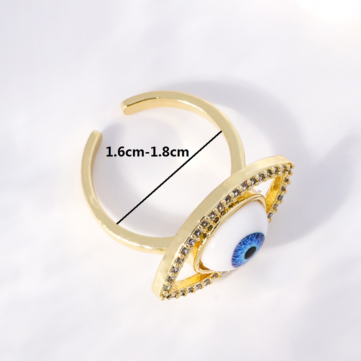 Einfacher Stil Herzform Auge Kupfer Vergoldet Zirkon Offener Ring In Masse display picture 29