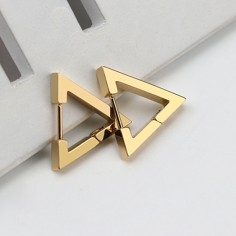 Simple Style Triangle Hexagon Titanium Steel Plating Drop Earrings 1 Pair display picture 15