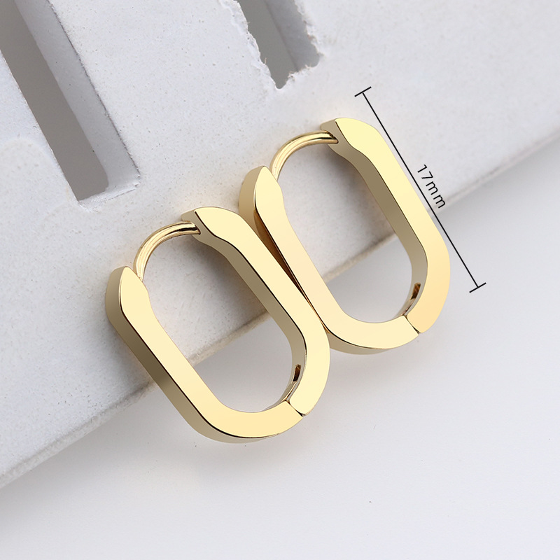 Simple Style Triangle Hexagon Titanium Steel Plating Drop Earrings 1 Pair display picture 14