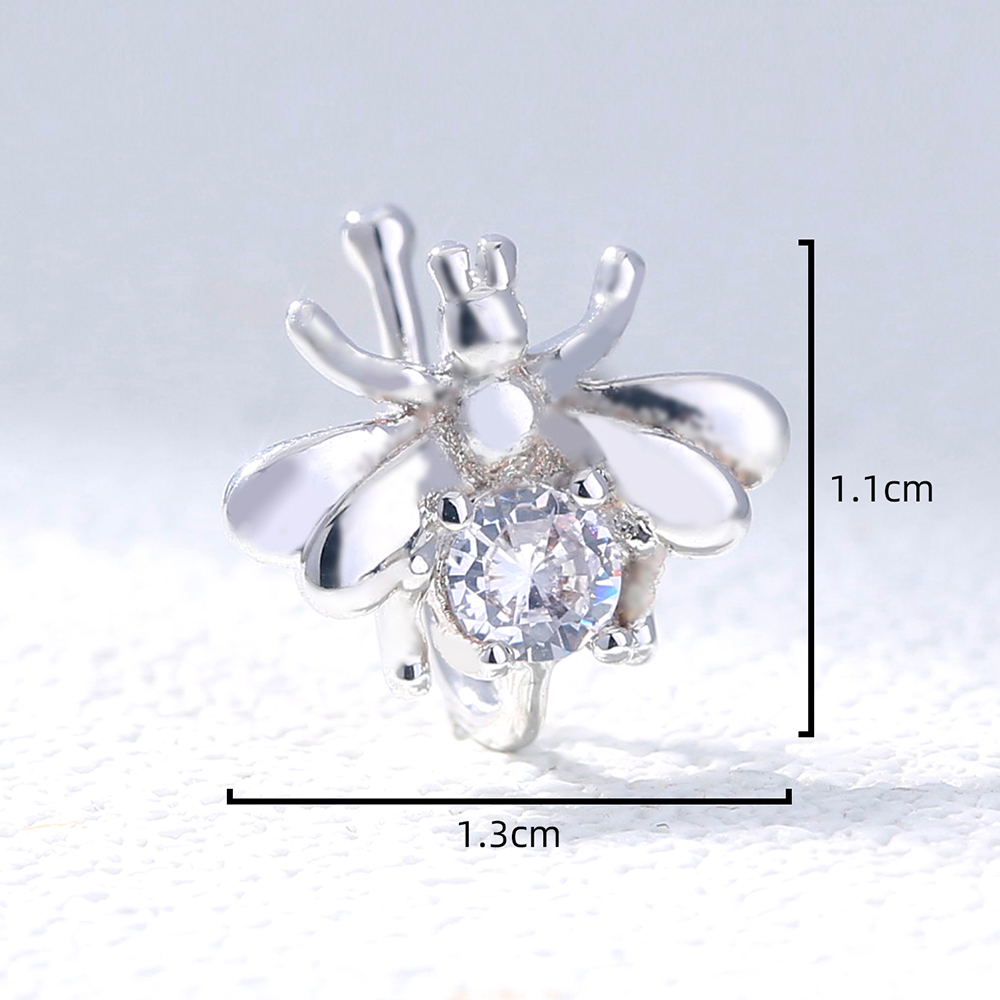 Fashion Heart Shape Eye Butterfly Copper Plating Inlay Zircon Nose Studs 1 Piece display picture 7