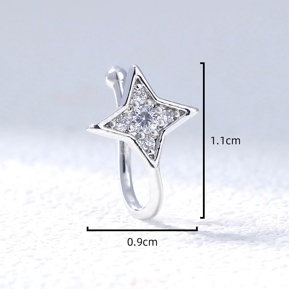 Fashion Heart Shape Eye Butterfly Copper Plating Inlay Zircon Nose Studs 1 Piece display picture 10