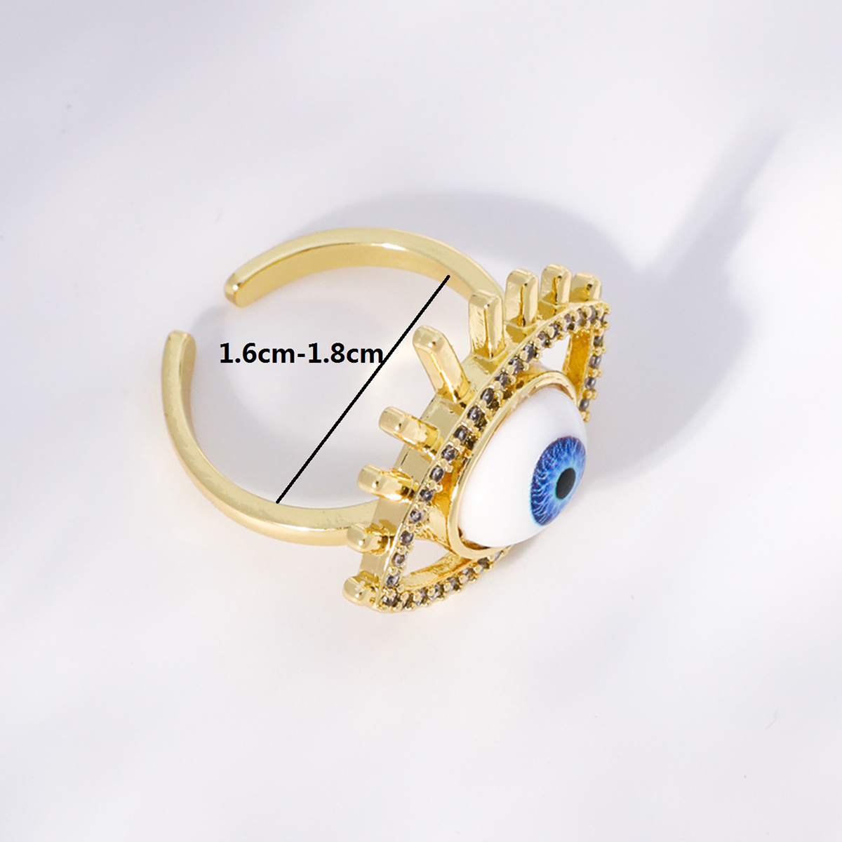 Einfacher Stil Herzform Auge Kupfer Vergoldet Zirkon Offener Ring In Masse display picture 33