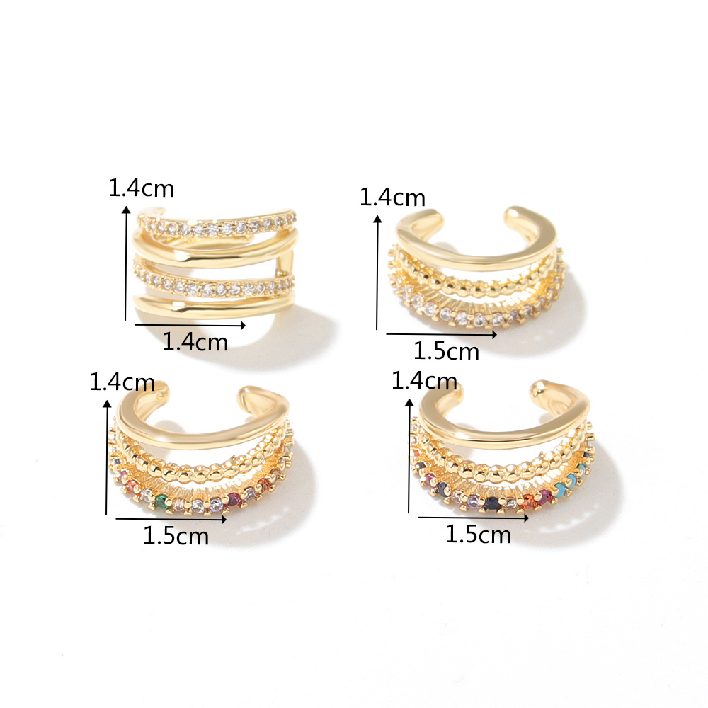 Fashion Geometric Copper Plating Zircon Ear Clips 1 Piece display picture 1
