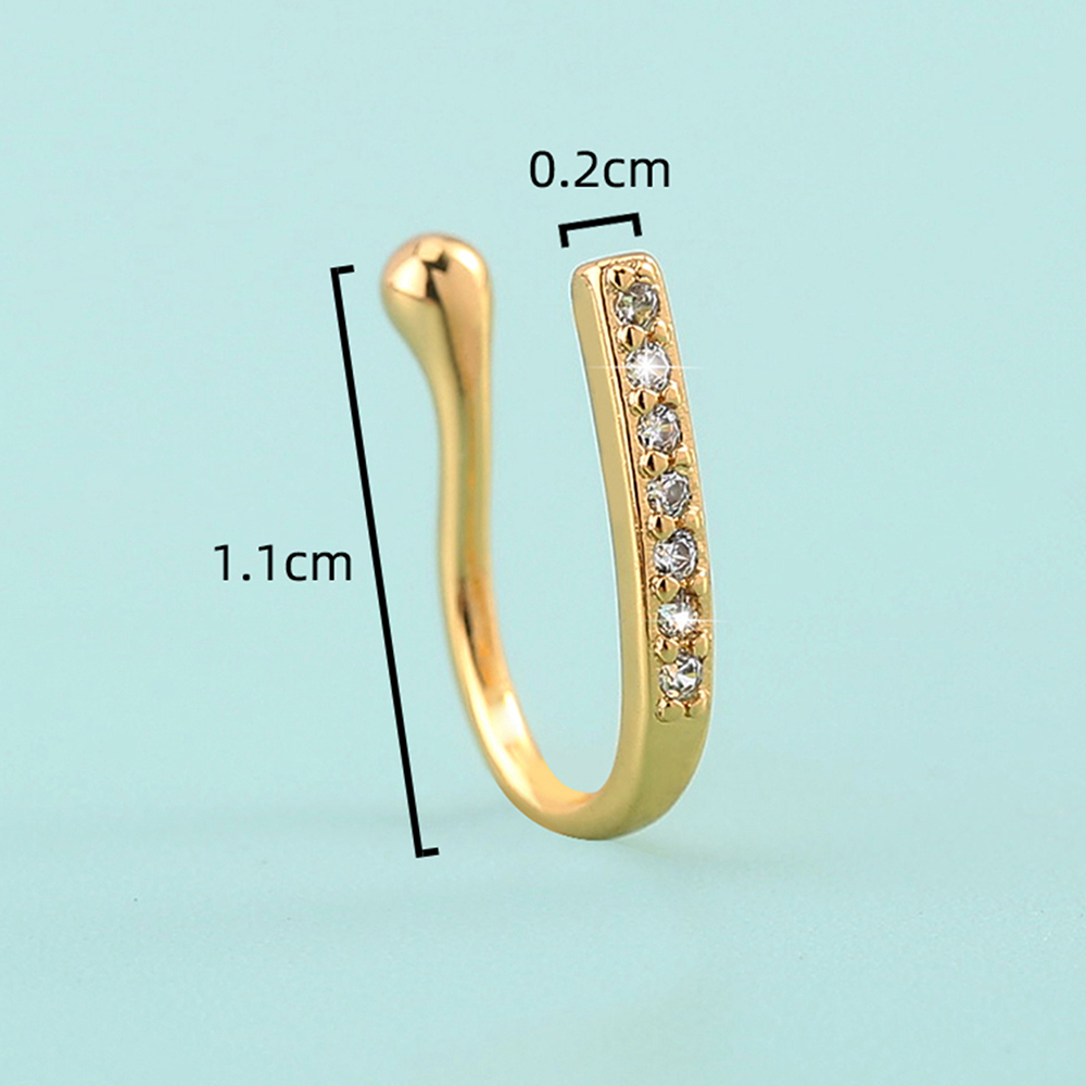 Fashion Moon Heart Shape Flower Copper Plating Inlay Zircon Nose Studs 1 Piece display picture 26