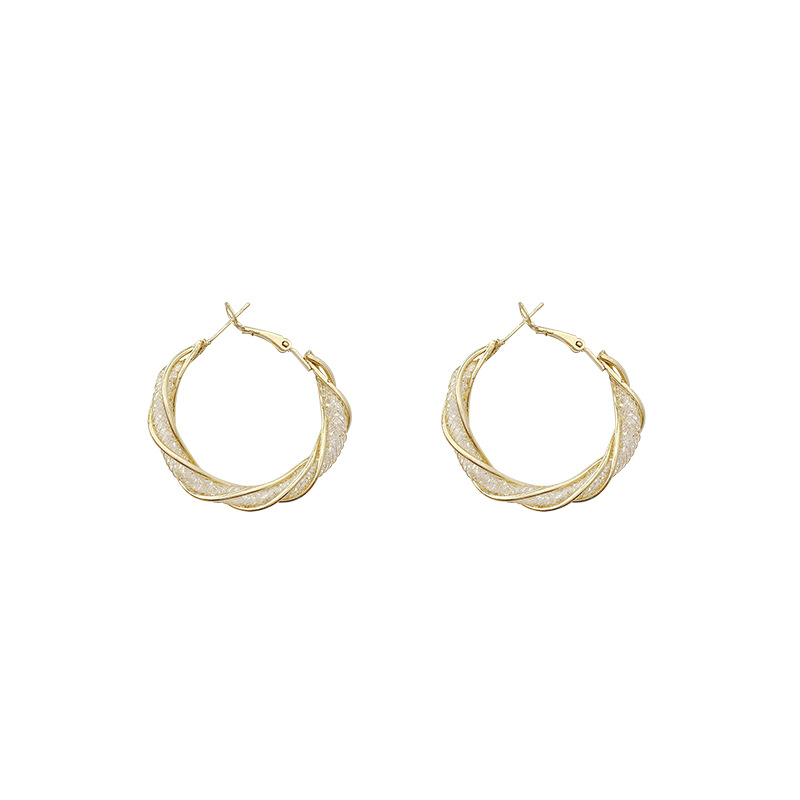 1 Pair Fashion Circle Gold Plated Alloy Hoop Earrings display picture 1