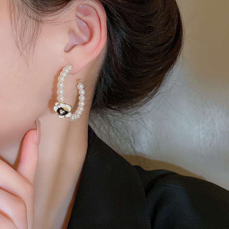 Mode Fleur Alliage Placage Perles Artificielles Femmes Des Boucles D'oreilles 1 Paire display picture 2