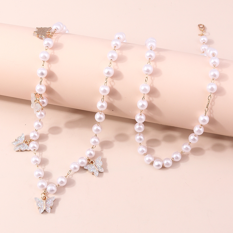 Fashion Butterfly Imitation Pearl Alloy Sequins Women's Waist Chain 1 Piece display picture 3