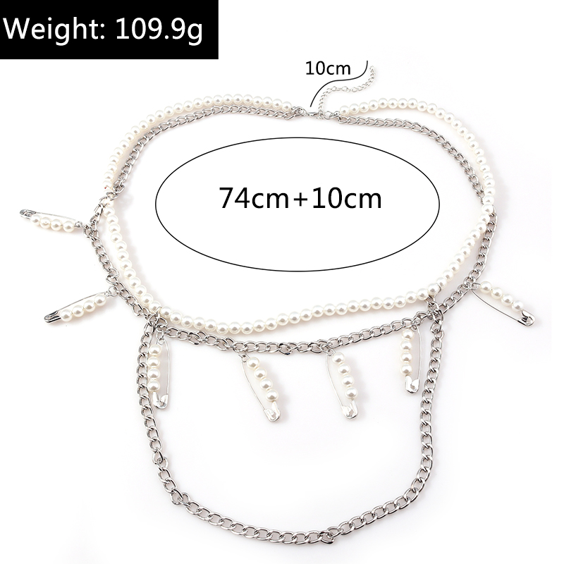 Fashion Solid Color Imitation Pearl Alloy Women's Waist Chain 1 Piece display picture 1