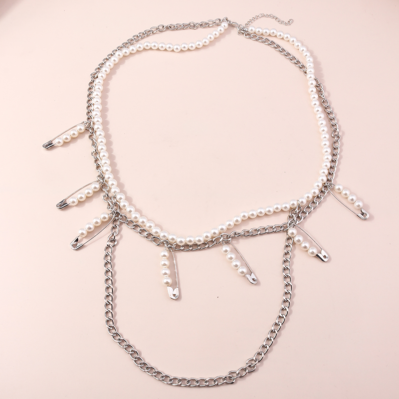 Fashion Solid Color Imitation Pearl Alloy Women's Waist Chain 1 Piece display picture 6