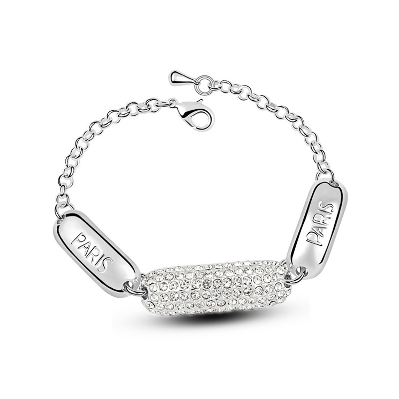 Fashion Letter Alloy Rhinestones Women's Bracelets 1 Piece display picture 1