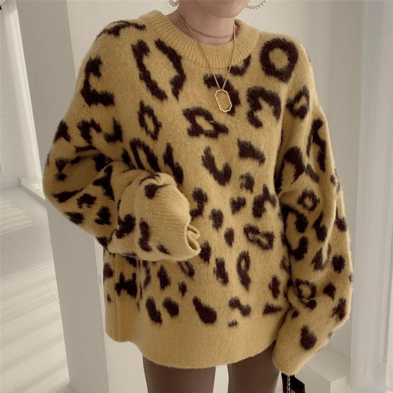 Women's Sweater Long Sleeve Sweaters & Cardigans Fashion Leopard display picture 6