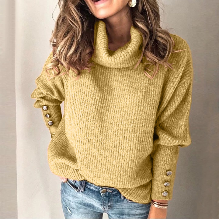 Women'S Sweater Long Sleeve Sweaters & Cardigans Button Fashion Solid Color display picture 13