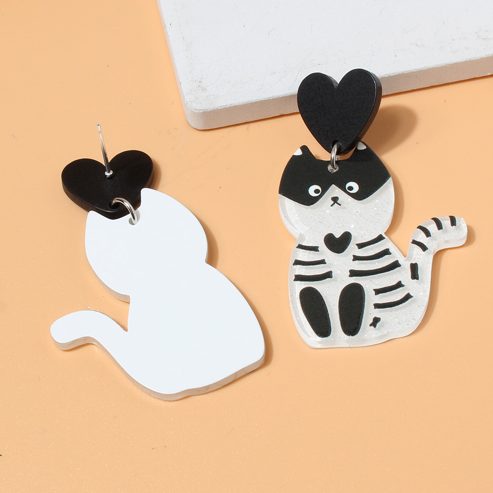 1 Pair Fashion Cat Plastic Drop Earrings display picture 2