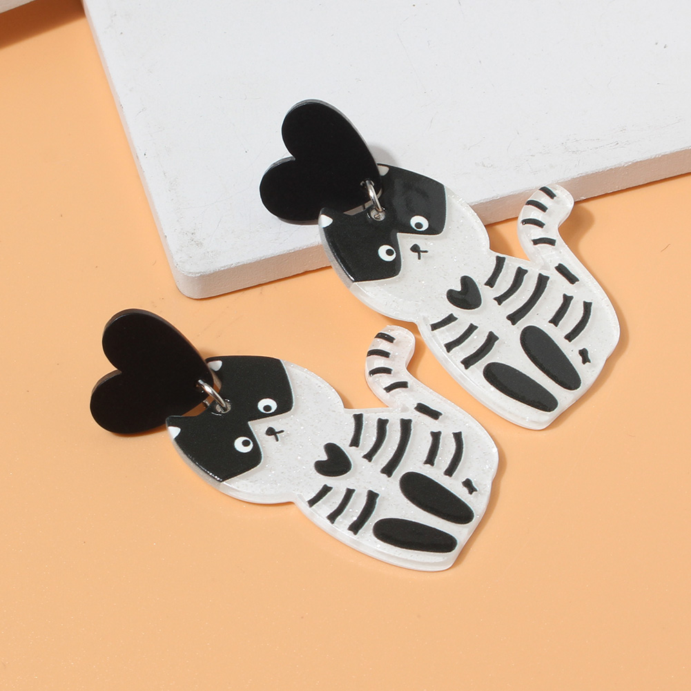 1 Pair Fashion Cat Plastic Drop Earrings display picture 3