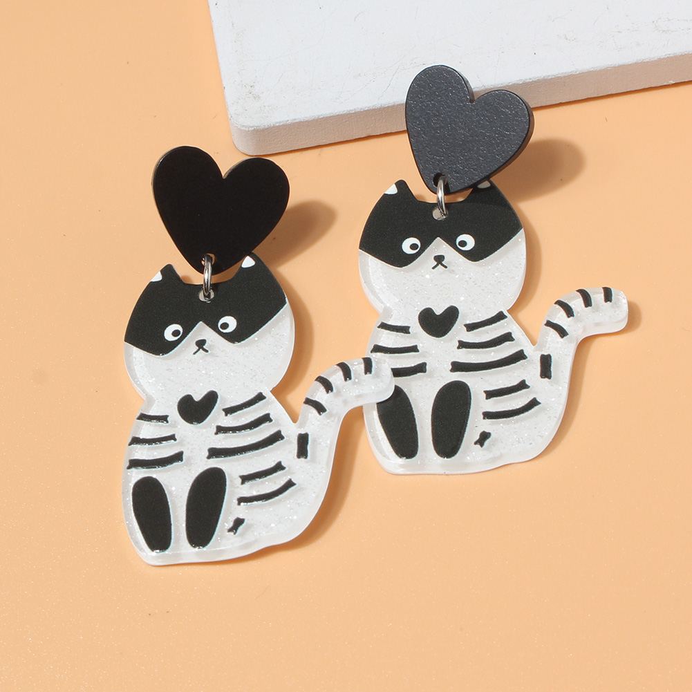 1 Pair Fashion Cat Plastic Drop Earrings display picture 4