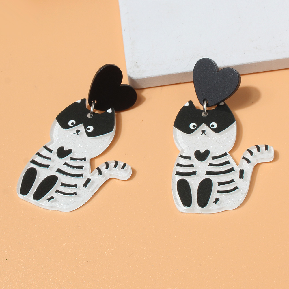 1 Pair Fashion Cat Plastic Drop Earrings display picture 5