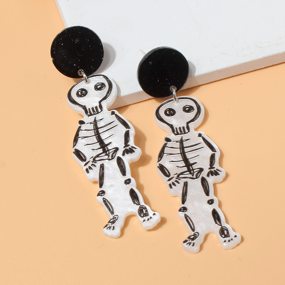 Fashion Skull Plastic Women's Drop Earrings 1 Pair display picture 2