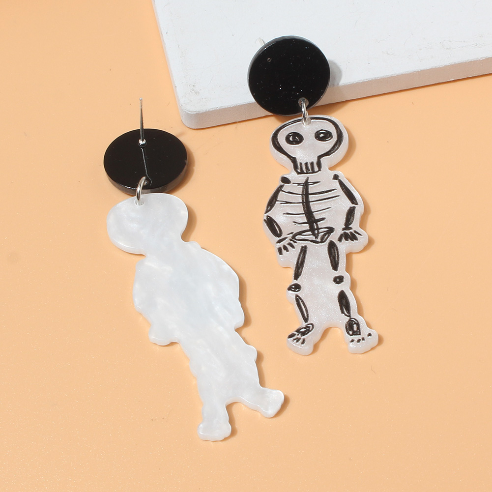 Fashion Skull Plastic Women's Drop Earrings 1 Pair display picture 3