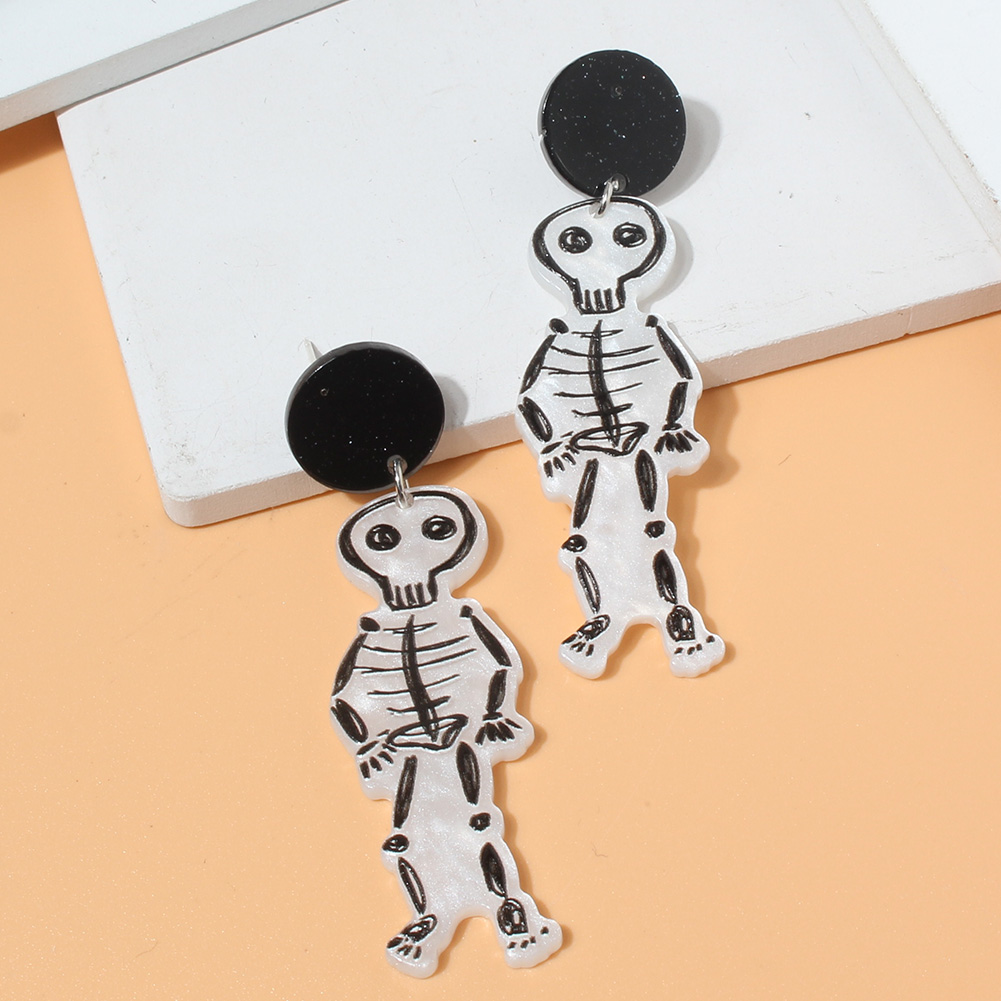 Fashion Skull Plastic Women's Drop Earrings 1 Pair display picture 4