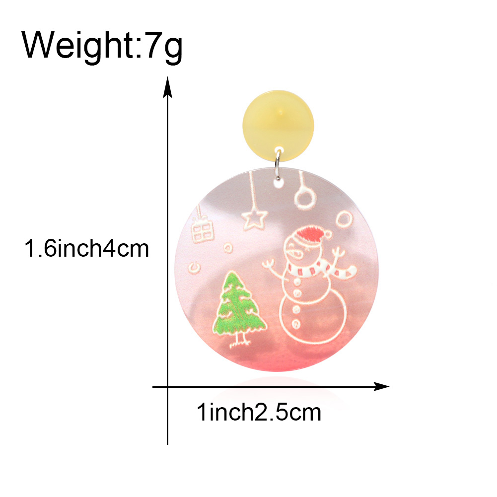 Fashion Christmas Tree Snowman Plastic Women's Drop Earrings 1 Pair display picture 1
