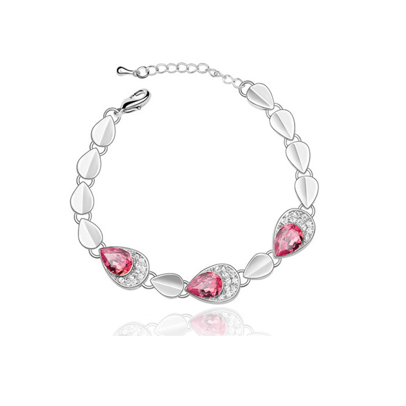 Fashion Water Droplets Alloy Chain Artificial Crystal Women's Bracelets 1 Piece display picture 2