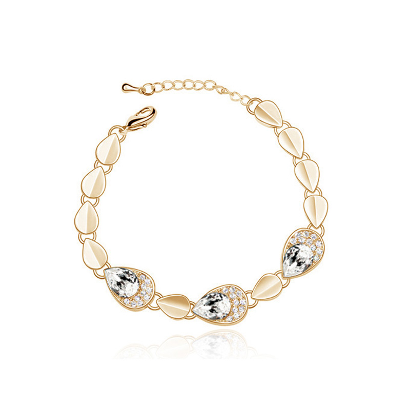 Fashion Water Droplets Alloy Chain Artificial Crystal Women's Bracelets 1 Piece display picture 4