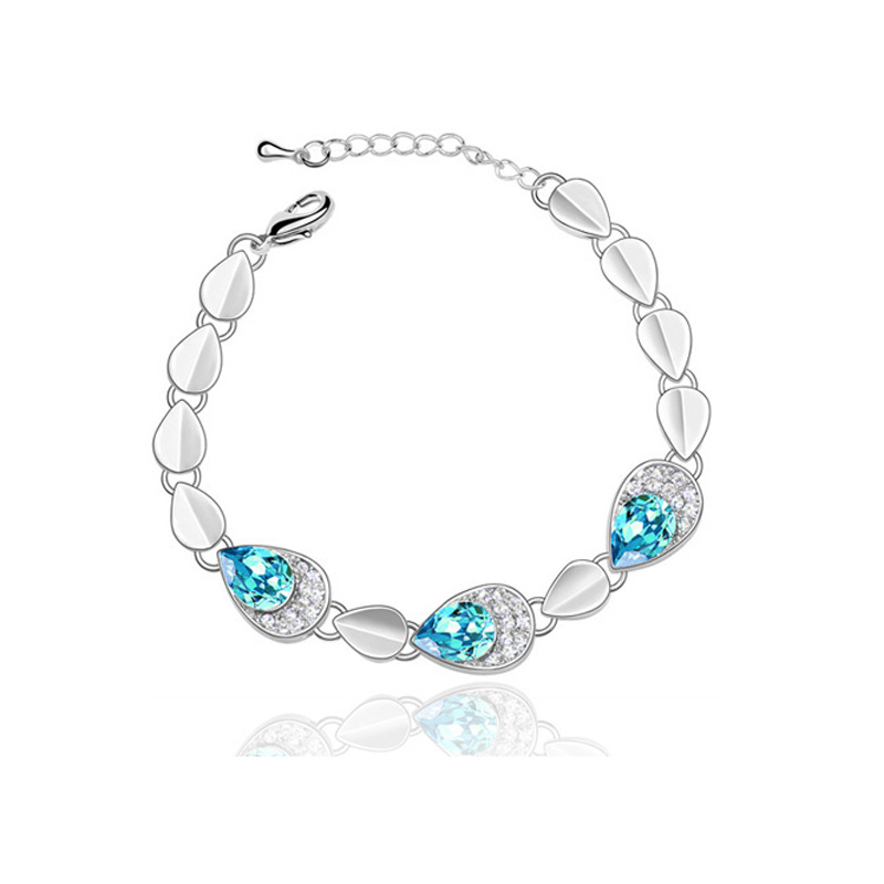 Fashion Water Droplets Alloy Chain Artificial Crystal Women's Bracelets 1 Piece display picture 5