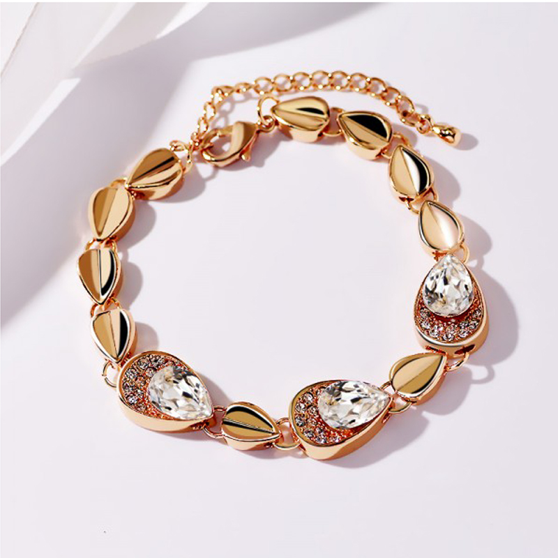 Fashion Water Droplets Alloy Chain Artificial Crystal Women's Bracelets 1 Piece display picture 6