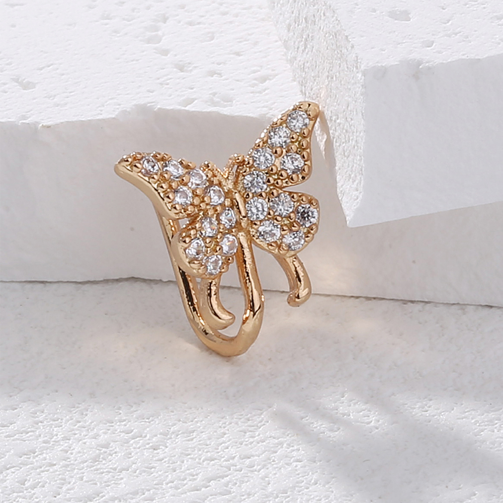 Fashion Geometric Butterfly Copper Plating Zircon Nose Ring 1 Piece display picture 26