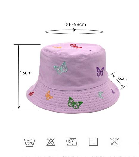 Women's Sweet Butterfly Embroidery Flat Eaves Bucket Hat display picture 5
