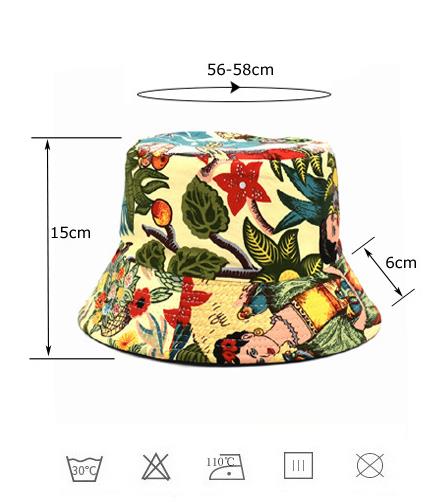 Unisex Fashion Human Flower Printing Wide Eaves Bucket Hat display picture 5