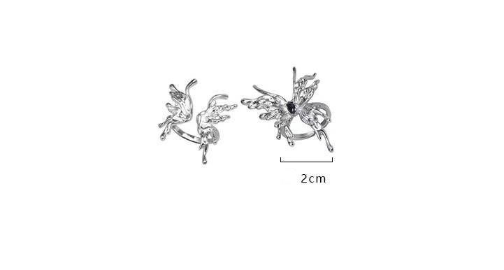 Fashion Butterfly Alloy Inlay Zircon Women's Open Ring 1 Piece display picture 5