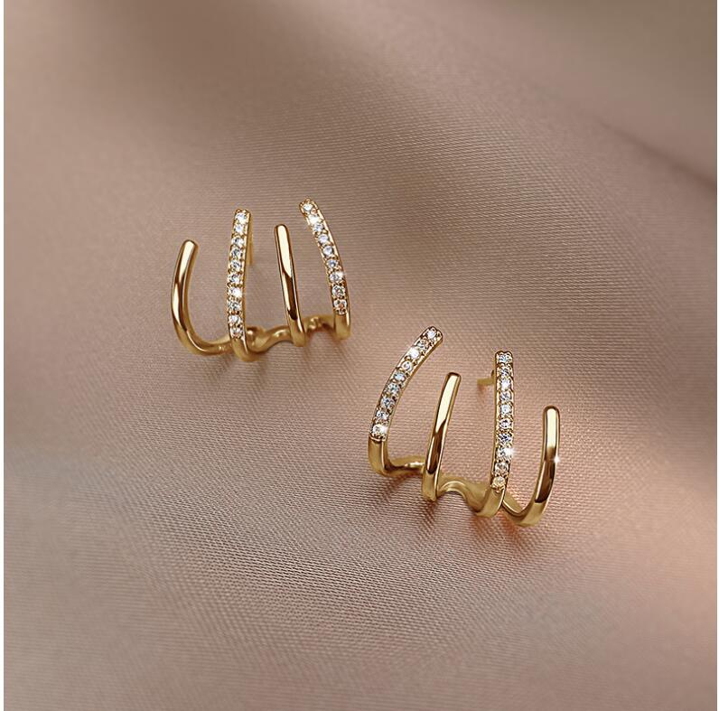 Fashion Geometric Alloy Inlay Artificial Rhinestones Women's Ear Studs 1 Pair display picture 14