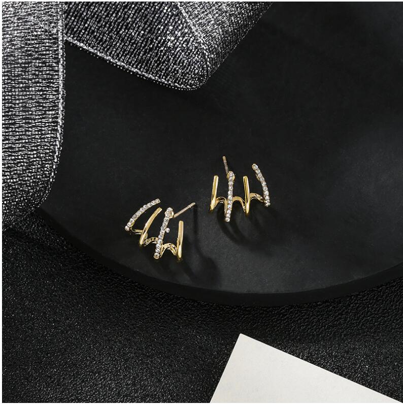 Fashion Geometric Alloy Inlay Artificial Rhinestones Women's Ear Studs 1 Pair display picture 23