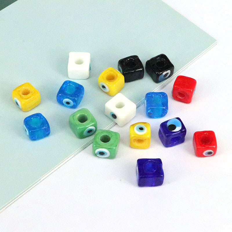 1 Piece 10 * 8mm Glass Square Eye Beads display picture 1