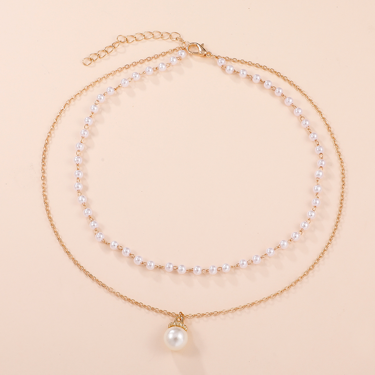 Élégant Géométrique Alliage Placage Perles Artificielles Femmes Collier En Couches display picture 1