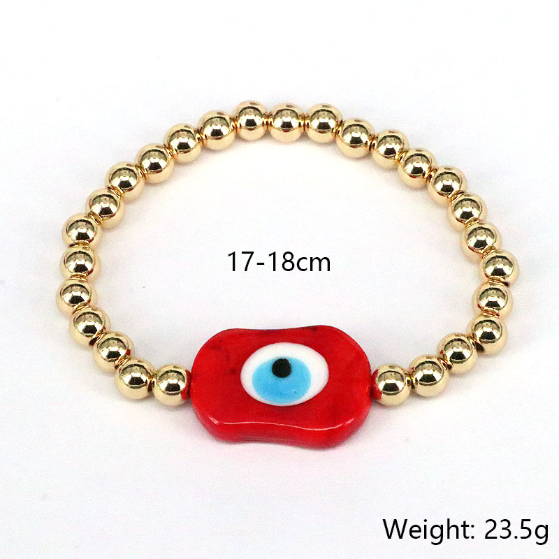 Fashion Eye Glass Copper Beaded Gold Plated Bracelets 1 Piece display picture 6