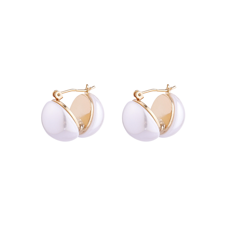 Fashion Round Alloy Inlay Artificial Pearls Women's Ear Studs 1 Pair display picture 1