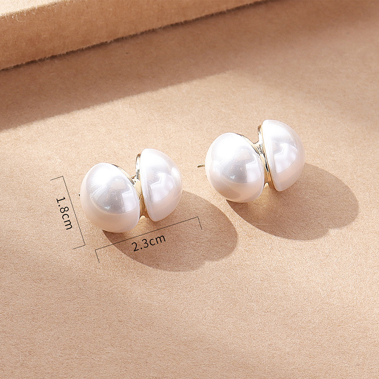 Fashion Round Alloy Inlay Artificial Pearls Women's Ear Studs 1 Pair display picture 2