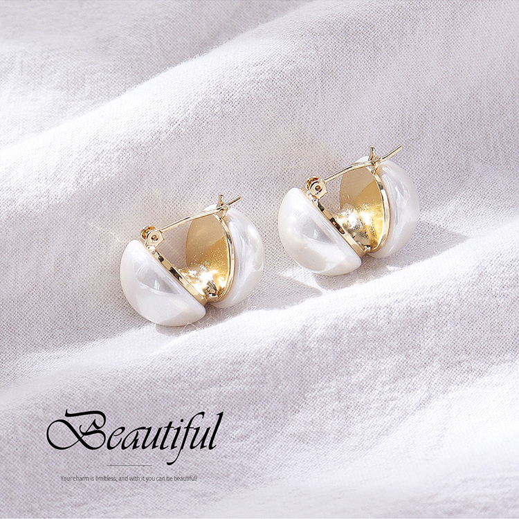 Fashion Round Alloy Inlay Artificial Pearls Women's Ear Studs 1 Pair display picture 3