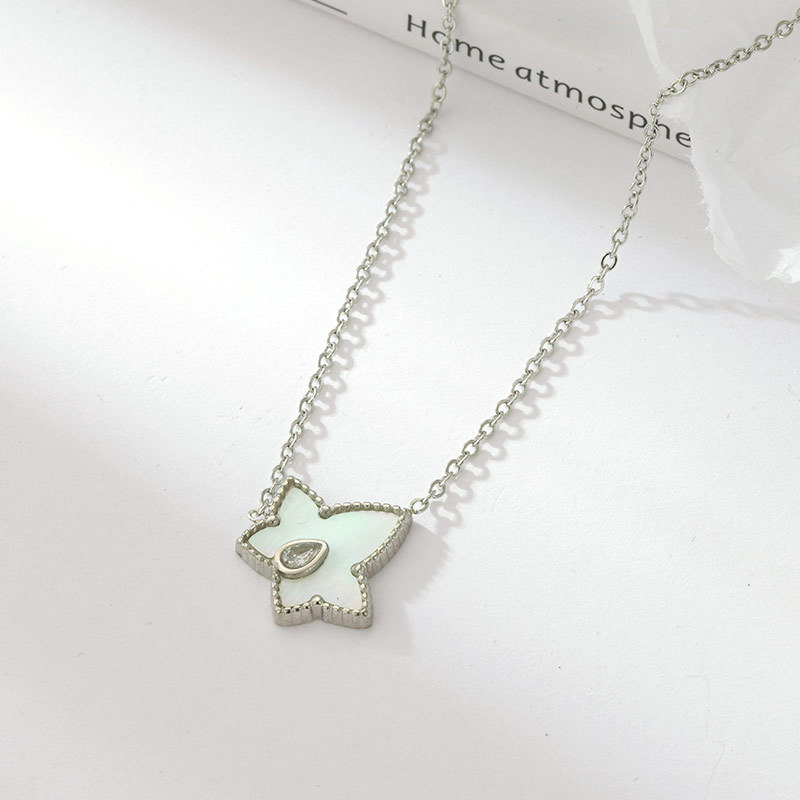 Simple Style Star Stainless Steel Plating Inlay Acrylic Shell Gold Plated Pendant Necklace display picture 6