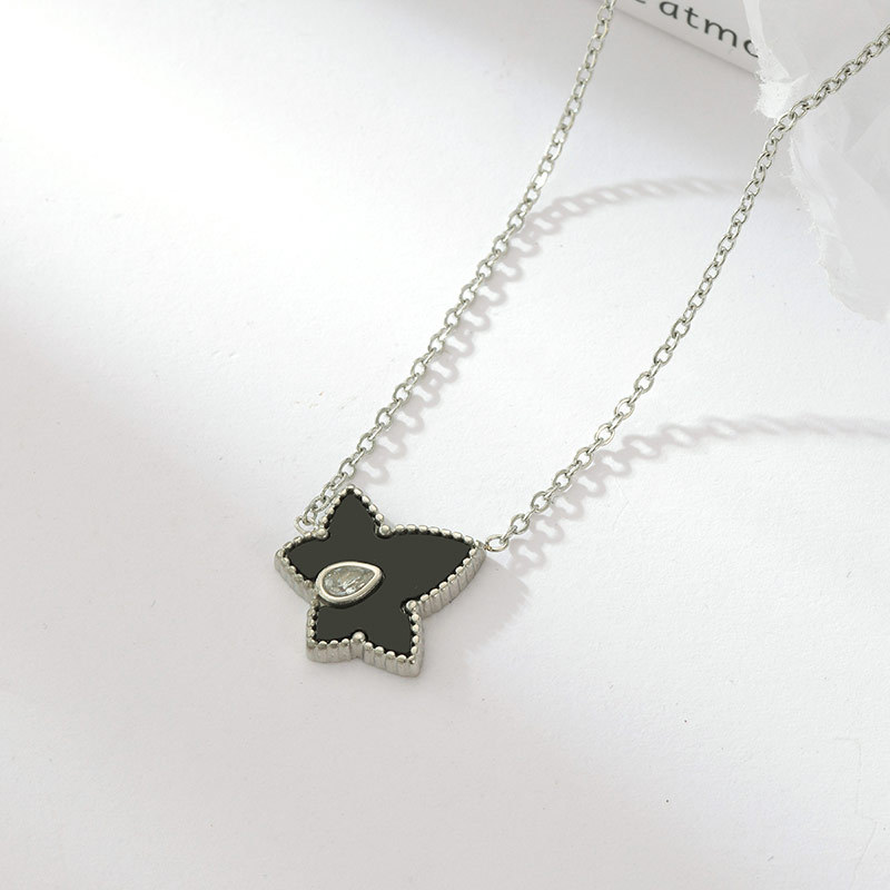 Simple Style Star Stainless Steel Plating Inlay Acrylic Shell Gold Plated Pendant Necklace display picture 7