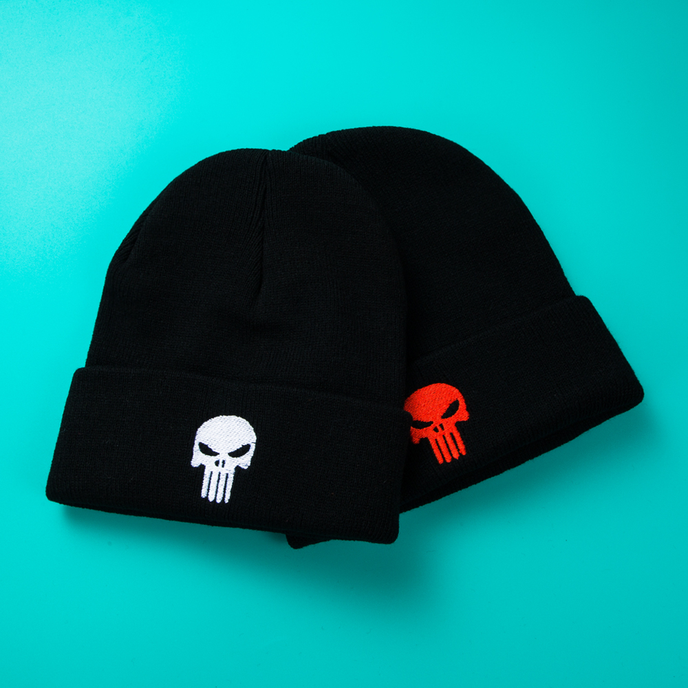 Unisex Fashion Skull Embroidery Crimping Wool Cap display picture 1