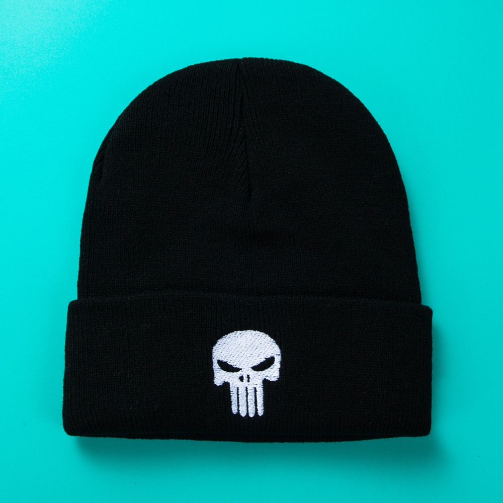 Unisex Fashion Skull Embroidery Crimping Wool Cap display picture 2