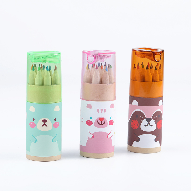 Cartoon Mini Cartoon Print Barrel Color Painting Pencil display picture 1