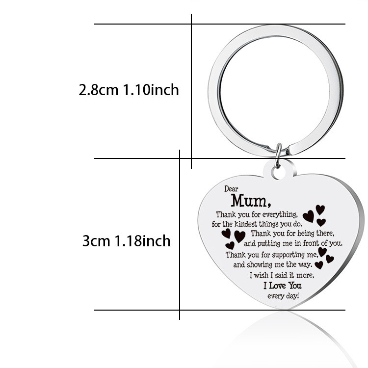 Fashion Letter Heart Shape Stainless Steel Plating Keychain Necklace 1 Piece display picture 1