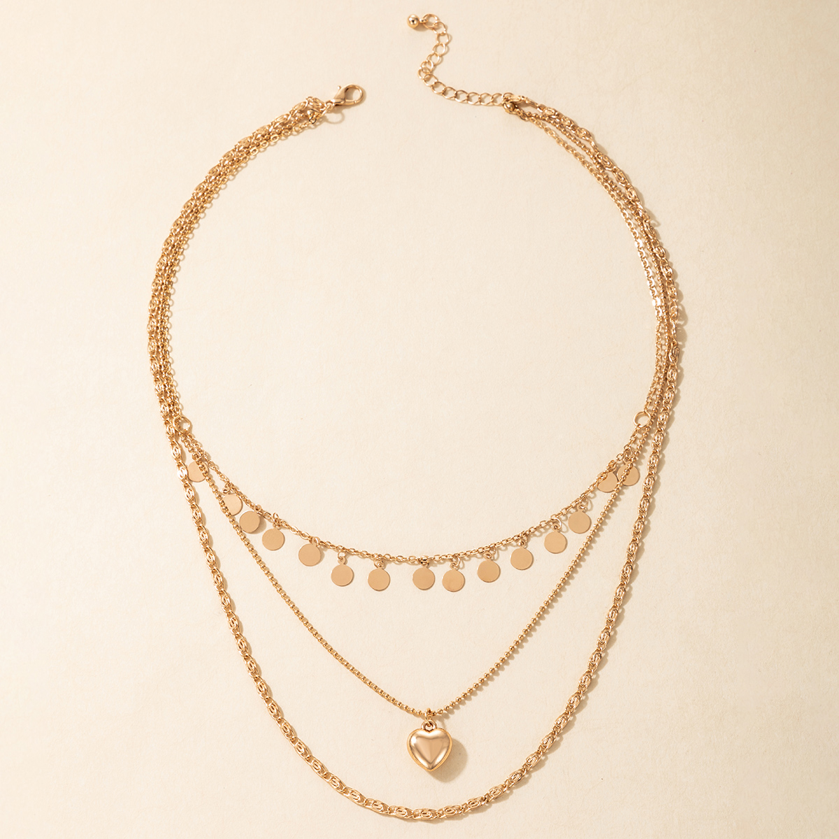 Einfacher Stil Herzform Legierung Überzug Frau Geschichtete Halskette display picture 5