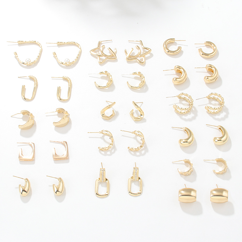 1 Pair Fashion C Shape Plating Alloy Ear Studs display picture 5