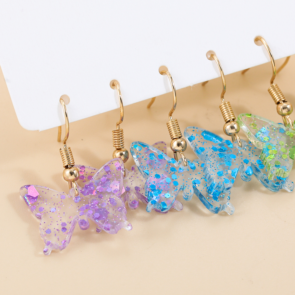 Simple Style Butterfly Arylic Butterfly Acrylic Women's Drop Earrings 3 Sets display picture 5