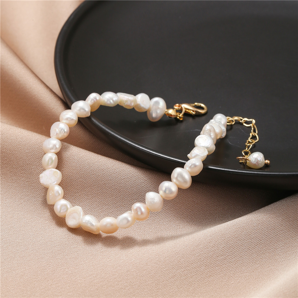 Fashion Geometric Oval Imitation Pearl Alloy Beaded Women's Bracelets Necklace 1 Piece display picture 3